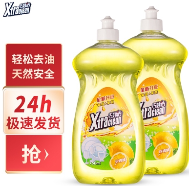 10.9元包邮！巧妙洁洗洁精果蔬餐具750g*2