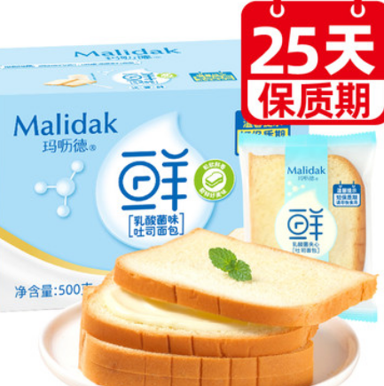8.9元包邮！乳酸菌味吐司面包500g