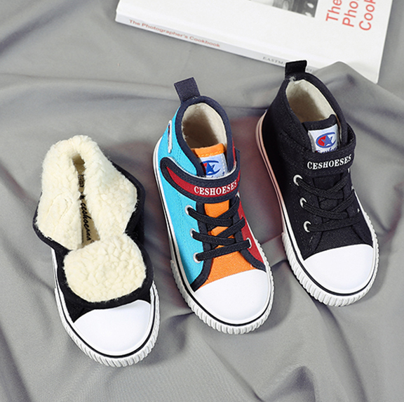 29.9元包邮！匡威授权 CESHOESES 2021儿童加绒帆布鞋