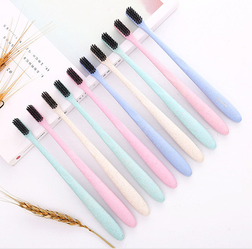 9.9元包邮！曼爱思 小麦秸秆成人软毛牙刷20支