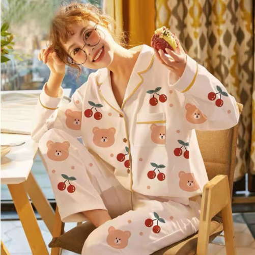 34.9元包邮！朵茜奈美 女士纯棉宽松睡衣家居服