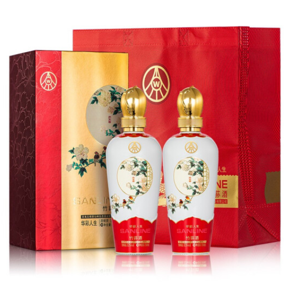 198元包邮！五粮液 华彩人生 52度竹荪酒 500ml*2瓶