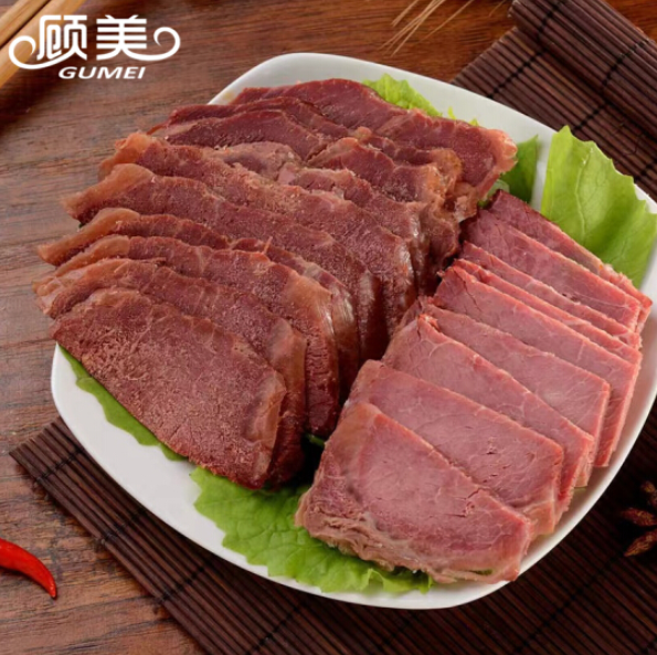 79元包邮！顾美 真空即食五香卤味牛肉2斤（250g*4袋）