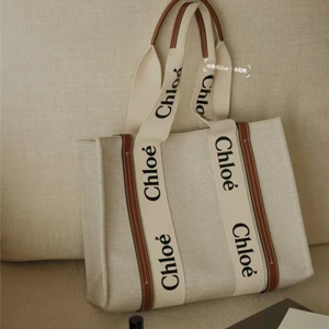 CHLOE Woody 中号 帆布托特包