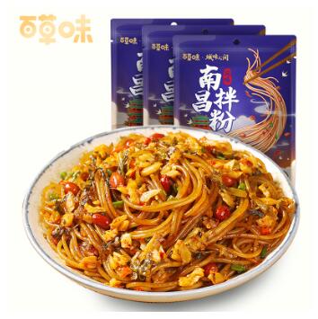 11.9元包邮！百草味南昌拌粉3袋*204g