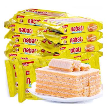 18.9元包邮！印尼进口丽芝士威化饼干58g*10包