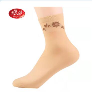 14.9元包邮！浪莎女士天鹅绒袜提花短款袜10双