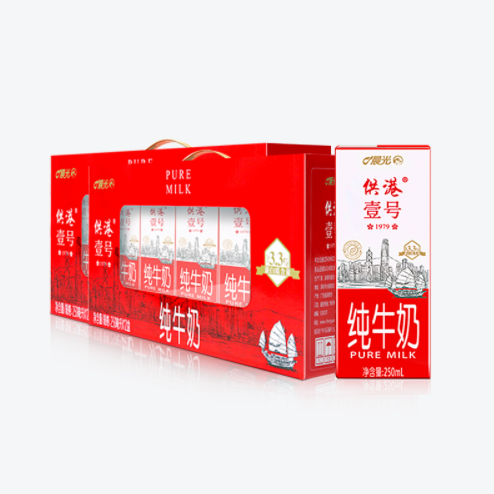 【折28.6元/件】114.7元包邮！晨光 供港壹号 高钙纯牛奶250ml*12盒*4件