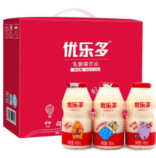 【0.46元/瓶】65.15元 优乐多乳酸菌酸奶饮料 100mL*140瓶