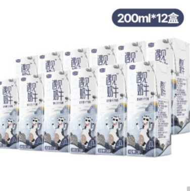 22.9元包邮 君乐宝遇见奶牛纯牛奶 200ml*12盒