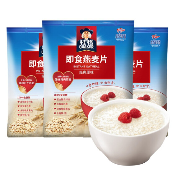 11.9元包邮！桂格 即食燕麦片原味1000g*1袋