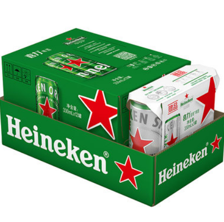 63.4元包邮！喜力 啤酒330ml*15听整箱装（经典12听+星银3听）【返5猫卡】