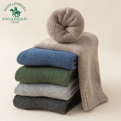 19.9元包邮！圣大保罗 冬季长筒加绒羊毛袜6双