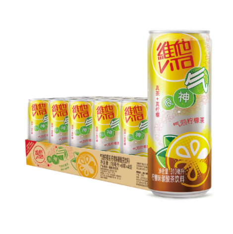 59.9元包邮！vitasoy维他奶 气泡柠檬茶共310ml*24罐