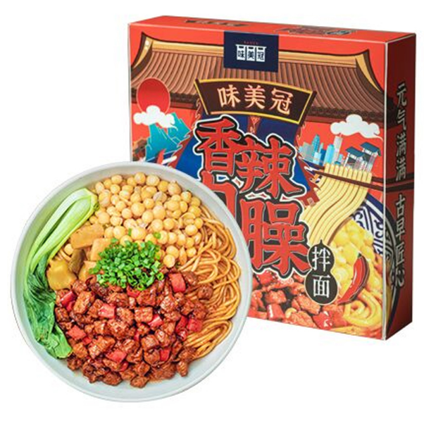 25.8元包邮！味美冠 豪华速食香辣肉臊拌面*6盒