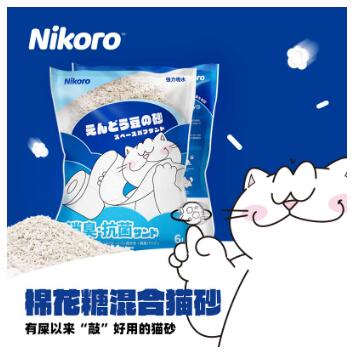 9.9元包邮！Nikoro妮可露棉花糖＆条状豆腐猫砂6L