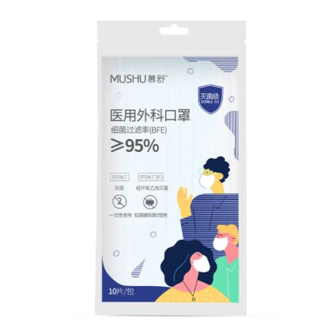 5.9元包邮！慕舒医用外科防护口罩5包50只