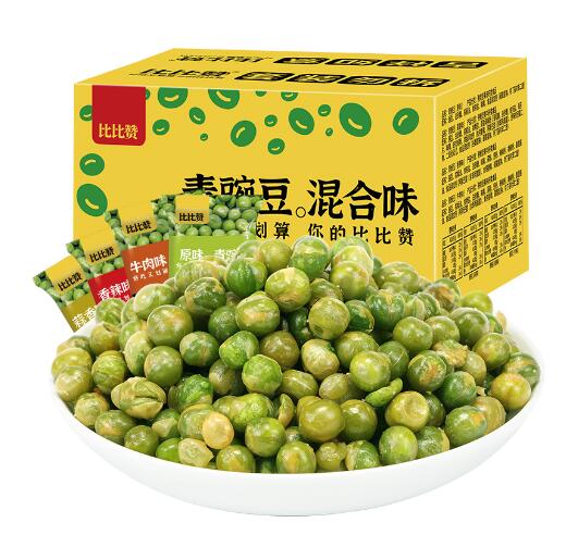 12.8元包邮！比比赞青豌豆混合口味1000g