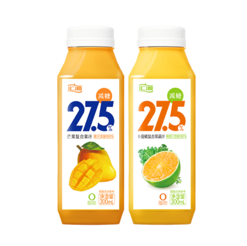 34.9元包邮！ 汇源 芒果100％复合果汁300ml*8瓶