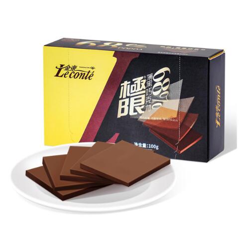 19.9元包邮！金帝 纯黑巧克力薄片盒装 200g/40片