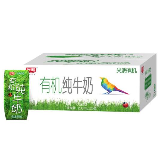 【折2元/盒】79元包邮！光明 有机纯牛奶 200mL*24盒（返30实惠金）