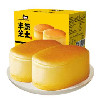 12.9元包邮！小优半熟芝士蛋糕整箱400g