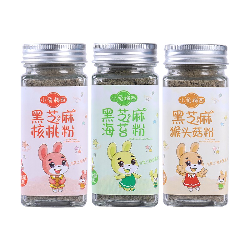小兔梅西白芝麻牡蛎粉猪肝粉营养猴头菇粉海苔芝麻粉核桃粉母婴类调味粉