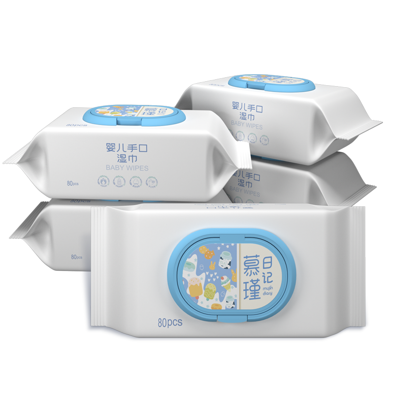 婴儿湿巾80抽*5包送2小包