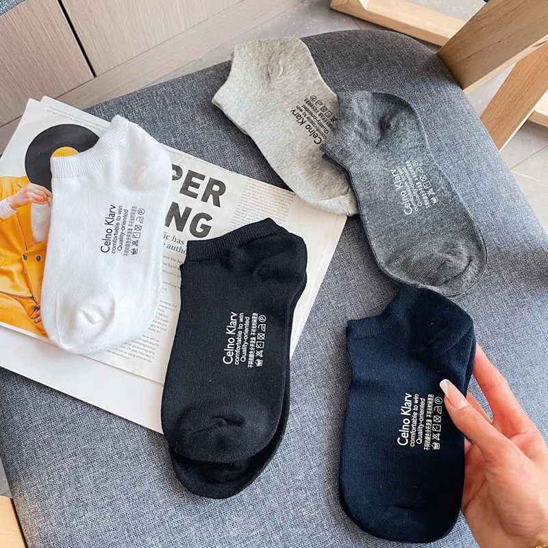 【5双装】袜子ck女纯棉中筒袜