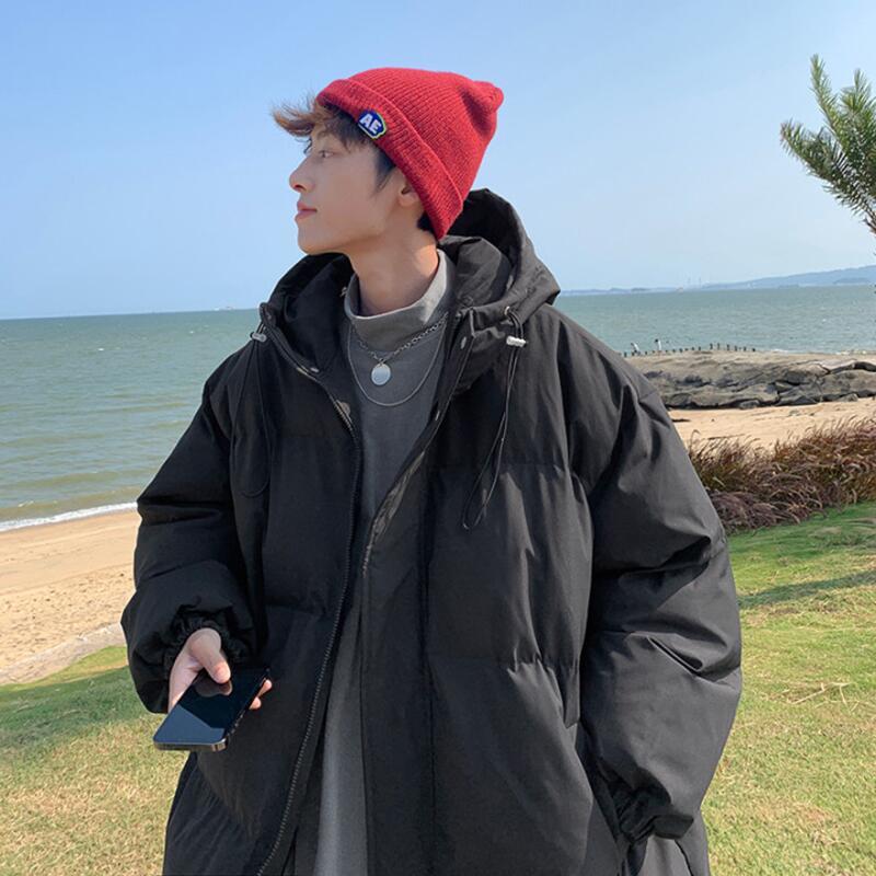 港仔文艺男连帽棉衣面包服