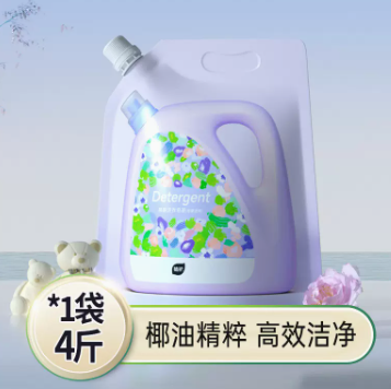 9.99元包邮！植护椰油精粹亲肤皂液4斤装