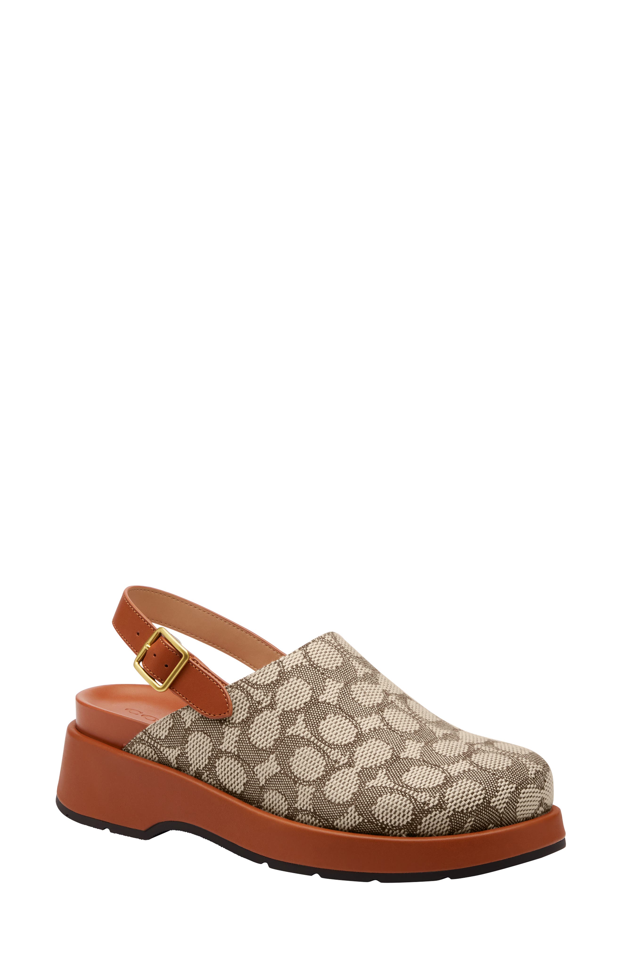 COACH Sculpted C Signature Jacquard Slingback Platform Clog