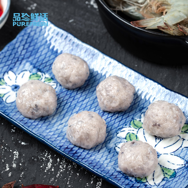 拍7件品珍鲜活火锅食材纯手打虾滑150g*7