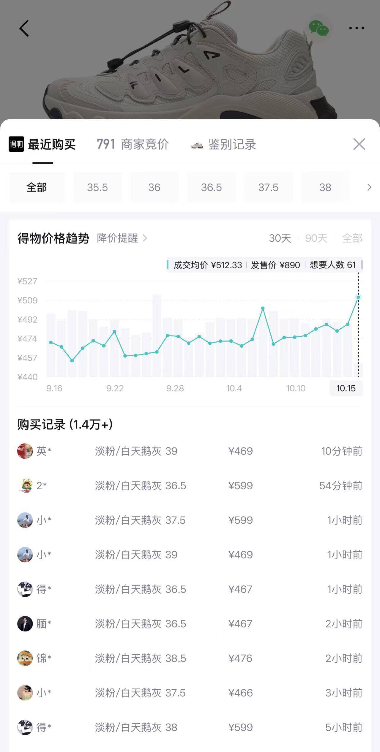 斐乐女款蘑菇鞋预售，前1小时定金70到手311元