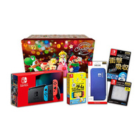 Nintendo任天堂 Switch 日版游戏家庭主机+导航+马里奥2021冬季特典铁盒套装
