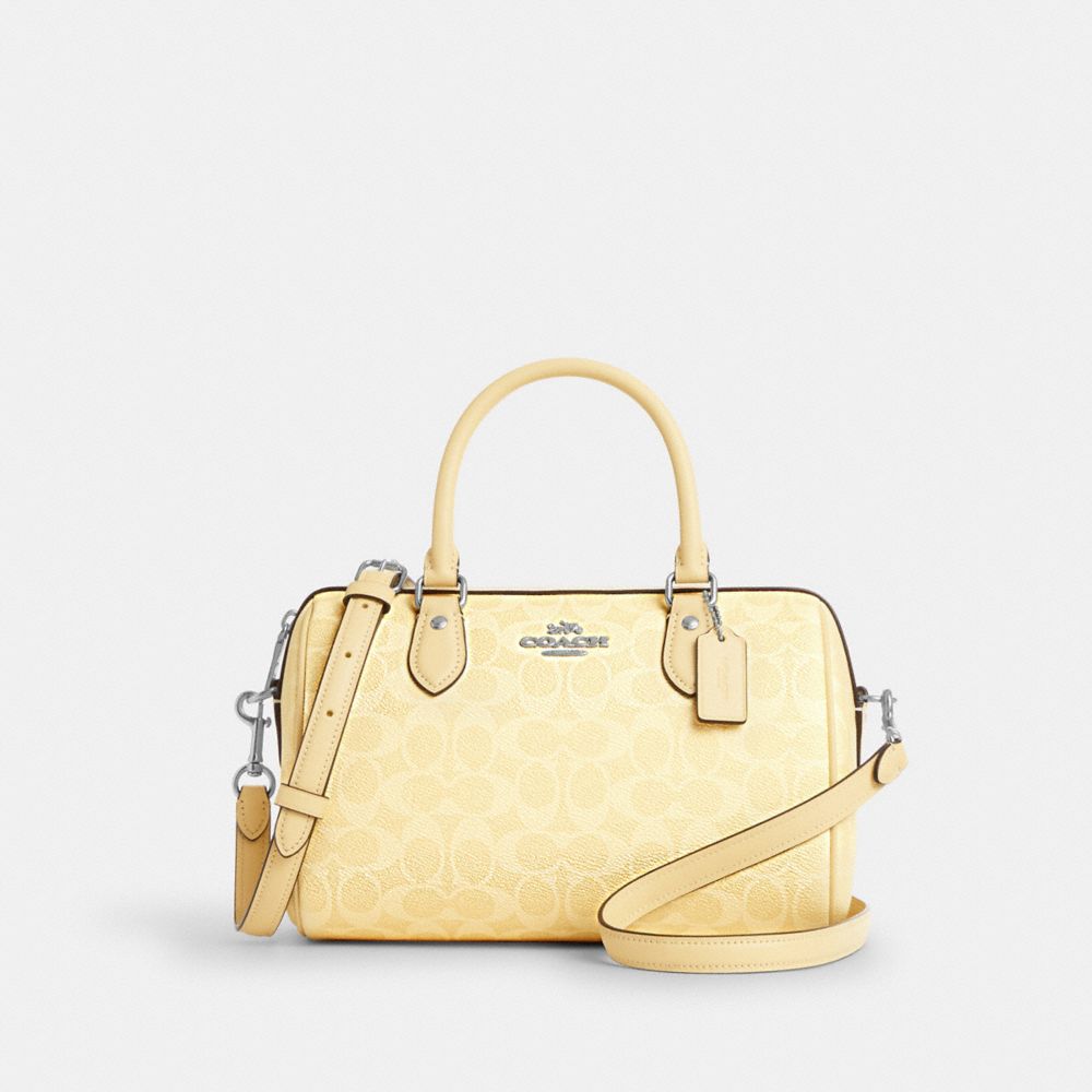 coach rowan satchel bag in signature canvas CV961-SVMN0