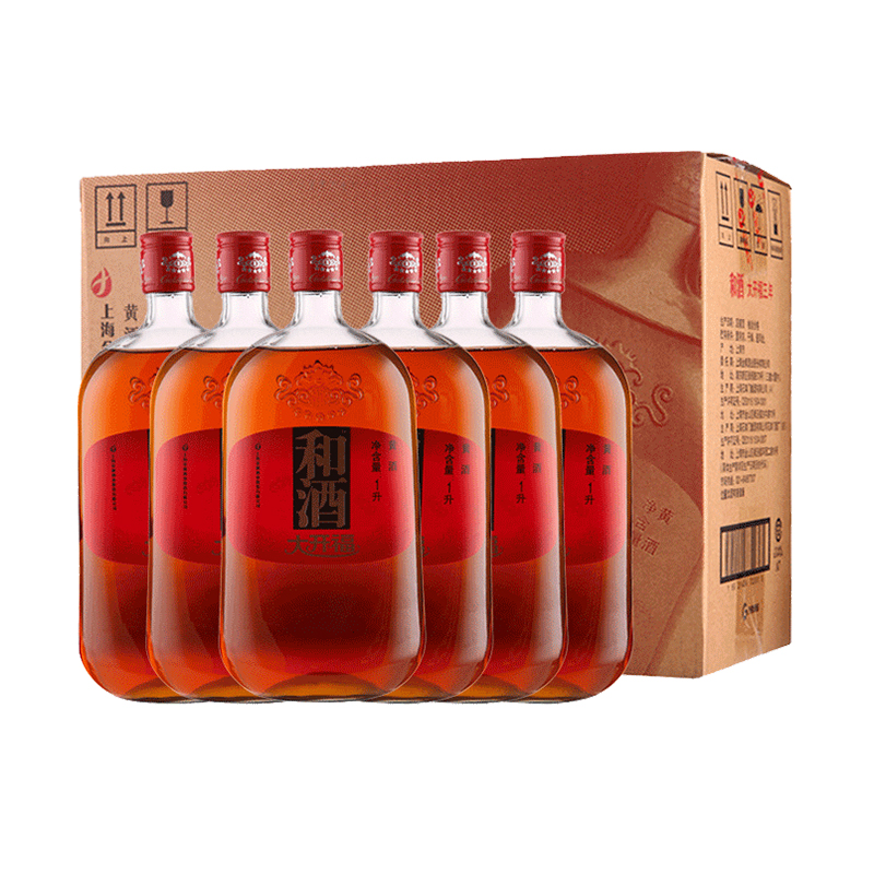 和酒三年陈整箱海派黄酒上海老酒1L*6瓶
