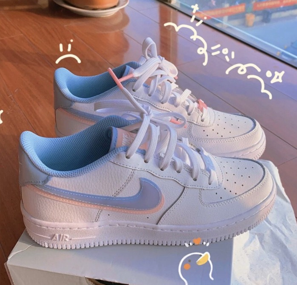 nikeforce1lv8双勾粉蓝中童空军一号板鞋
