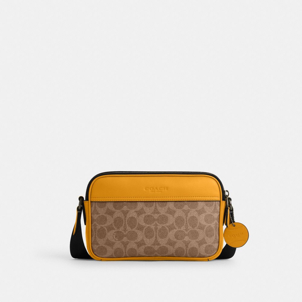 coach graham crossbody bag in colorblock signature canvas CAX46-QBXZS
