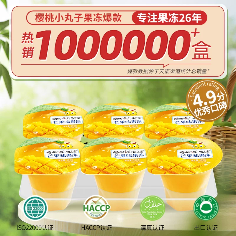 【樱桃小丸子】芒果味果冻100g*6杯