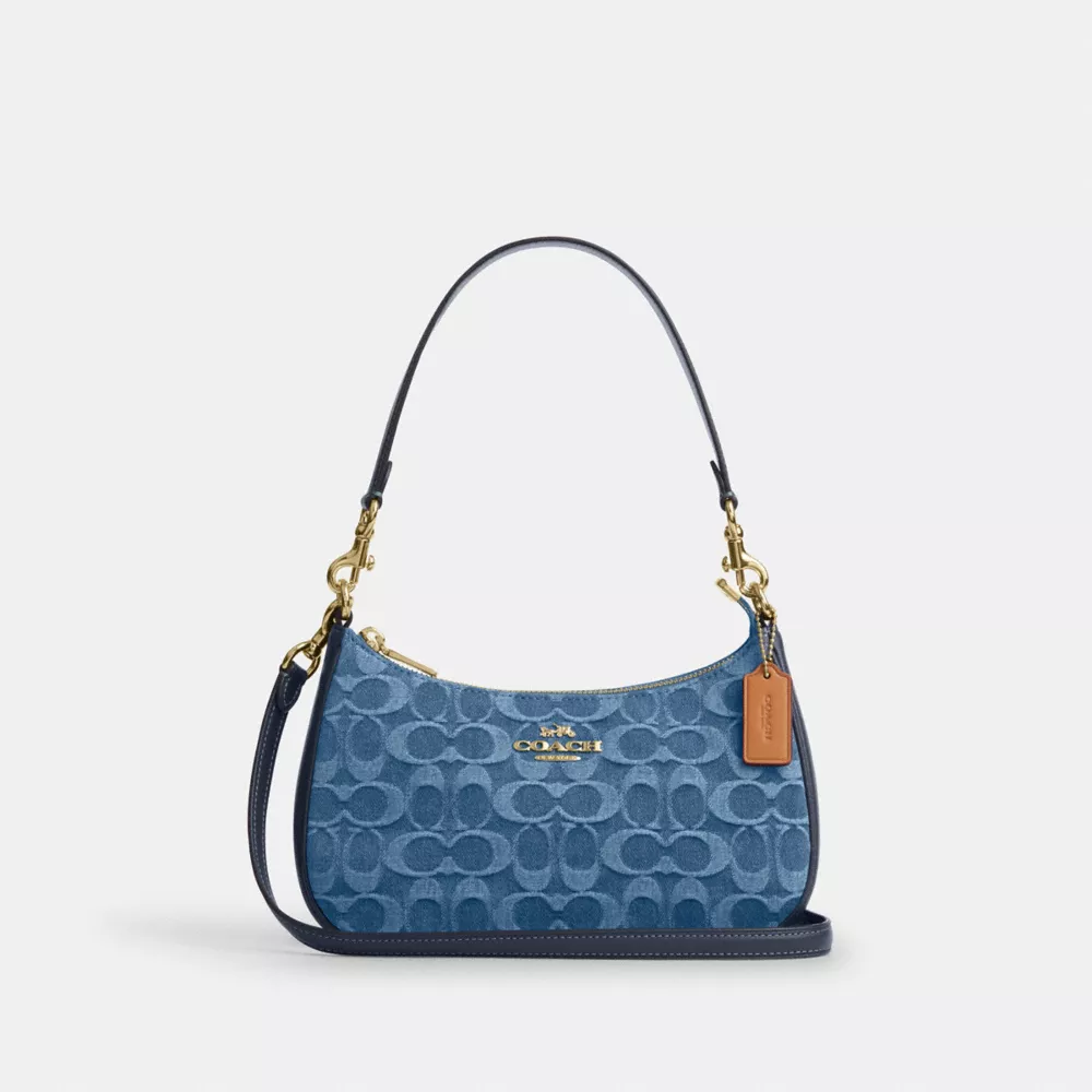 coach teri shoulder bag in signature denim CDQ56-IMTYV