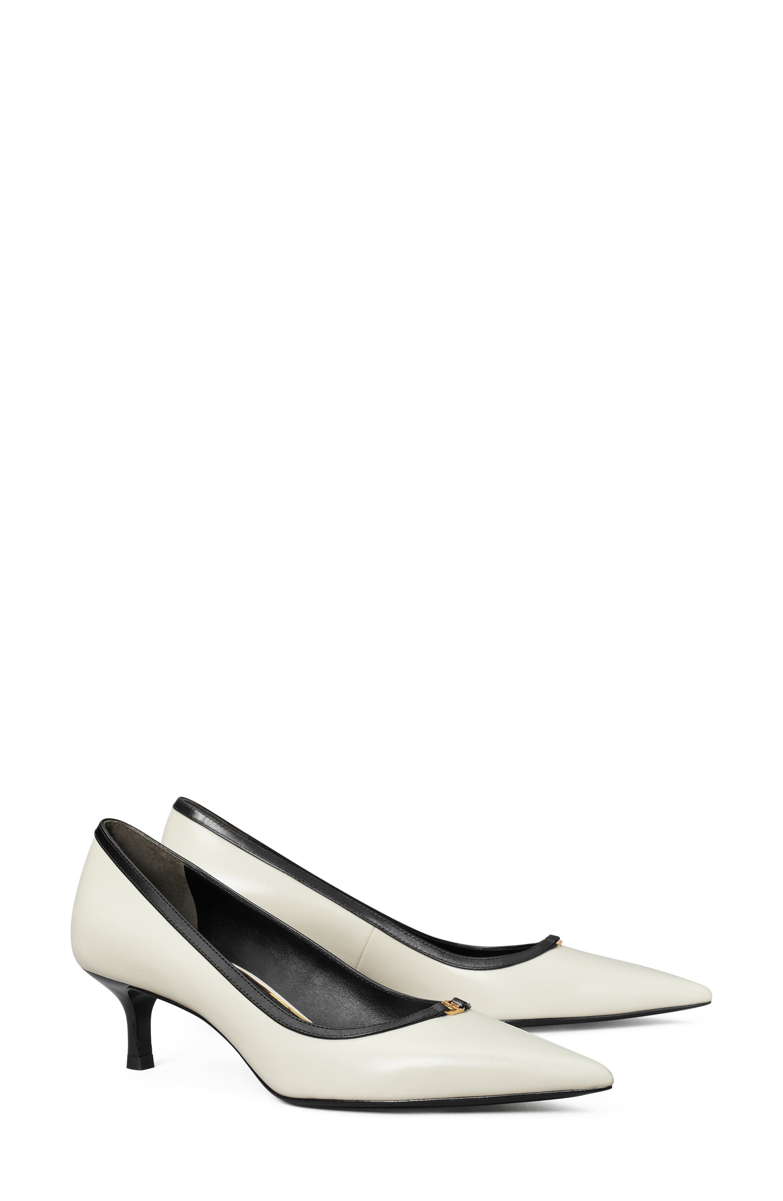 Tory Burch Double T Buckle Kitten Heel Pump