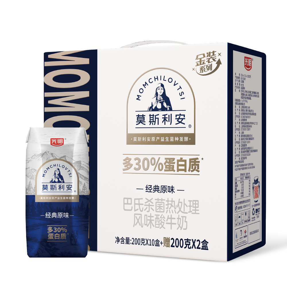 光明莫斯利酸奶原味-金装200g*12礼盒装