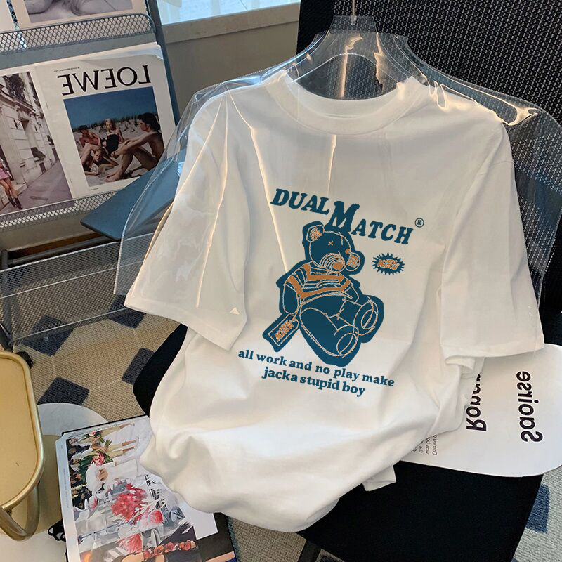 【秘印】3件新款潮牌卡通宽松情侣短袖