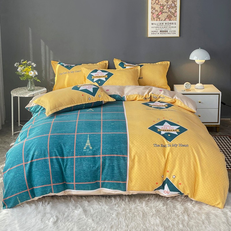 长绒棉加厚生态磨毛四件套秋冬床上套件用品