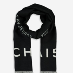 Givenchy 黑灰色 logo 围巾