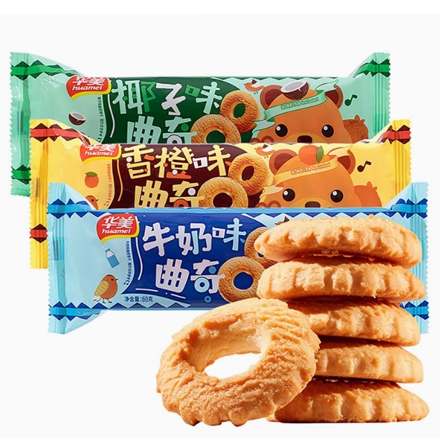 6.9元包邮！华美 生椰黄油曲奇饼干360g