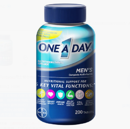 108元包邮！One A Day 男士复合维生素 200粒