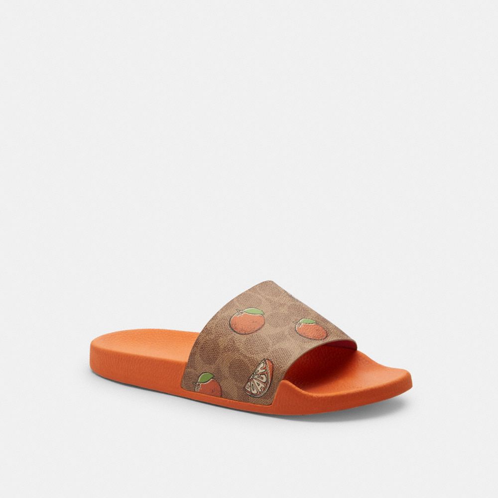 coach udele sport slide in signature canvas with fruit print CAR29-TN2