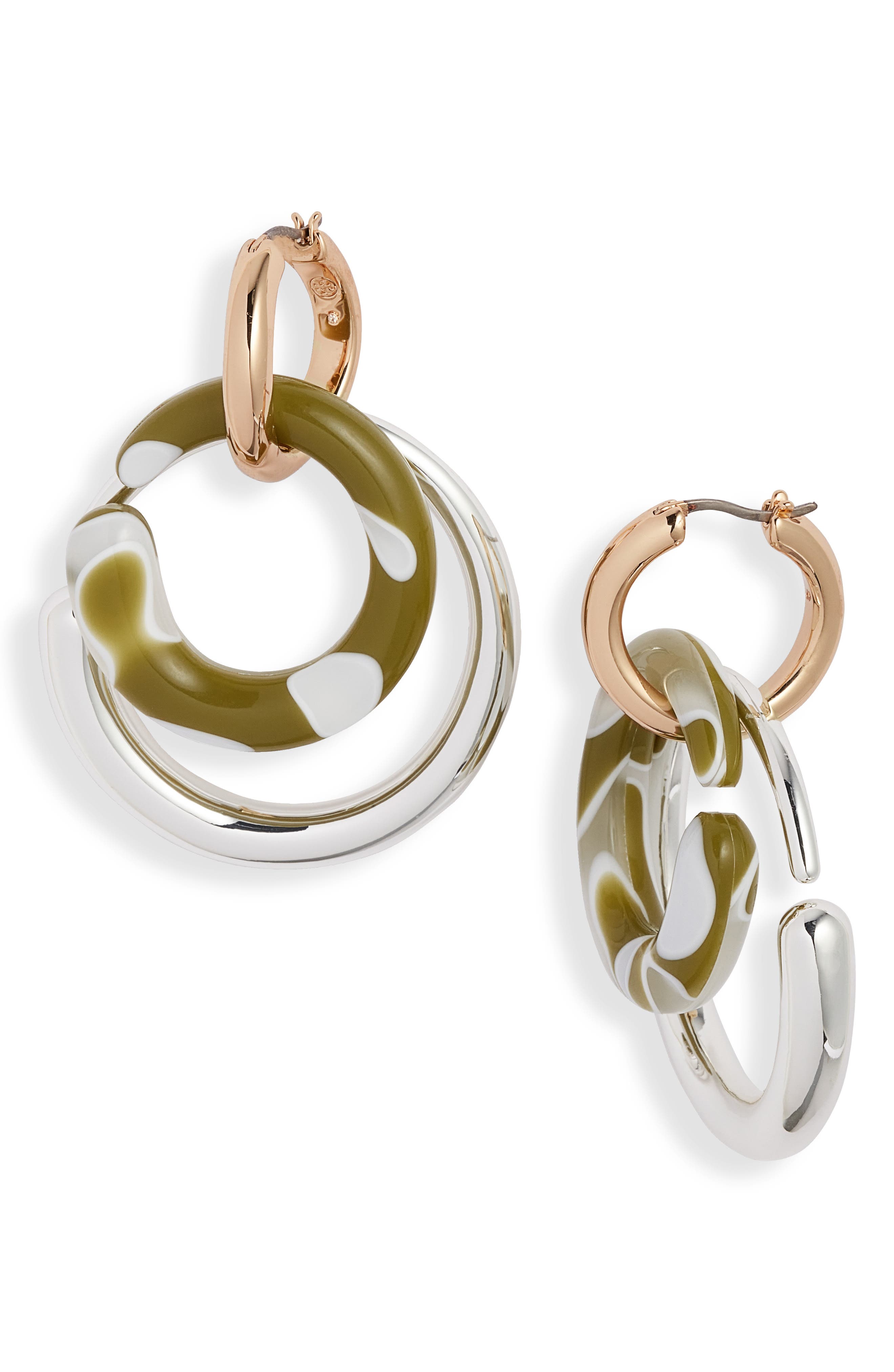 Tory Burch Wave Statement Hoop Drop Earrings